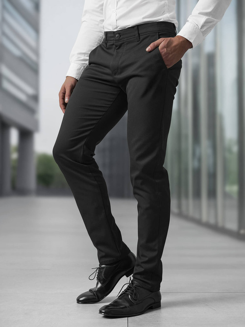 Pánske Chino Nohavice Čierne OZONEE V/6545