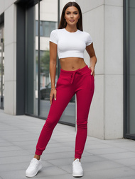 Dámske tepláky tmavo červené OZONEE JS/CK01/59Z