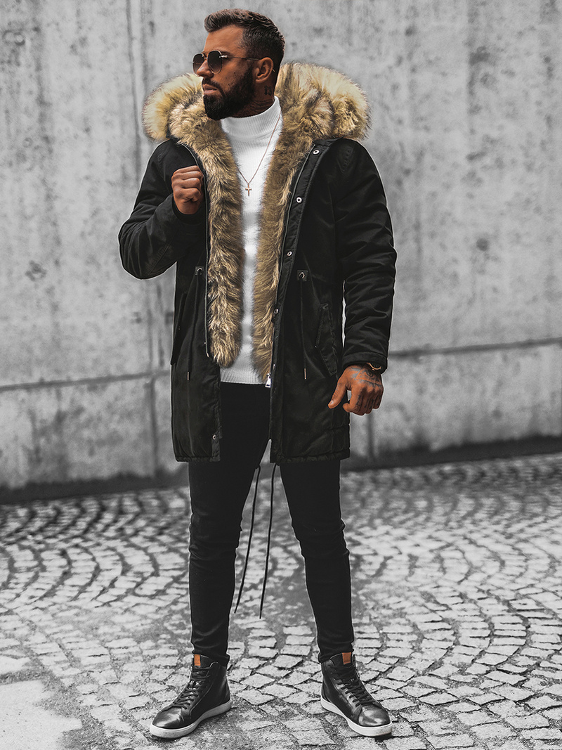 Pánska Bunda Čierna OZONEE O/5578