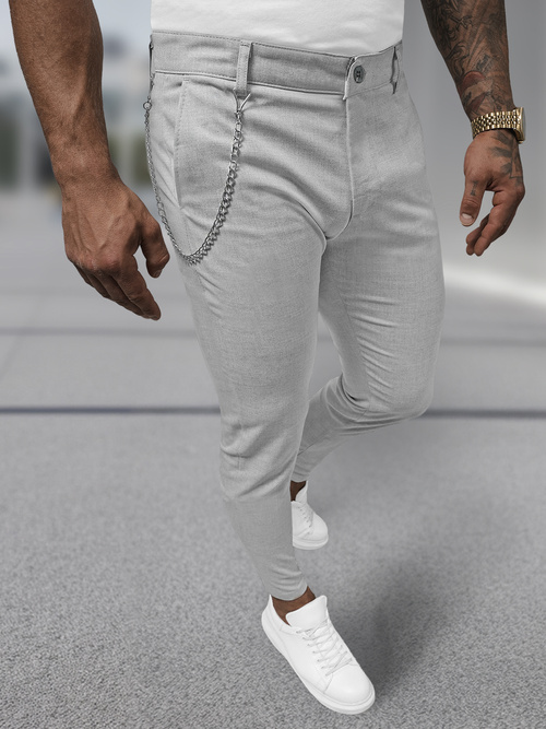 Pánske Chino Nohavice Sivé OZONEE DJ/3300