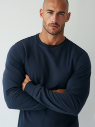 Pánska Mikina Námornícka Modrá OZONEE JS/2001-10Z