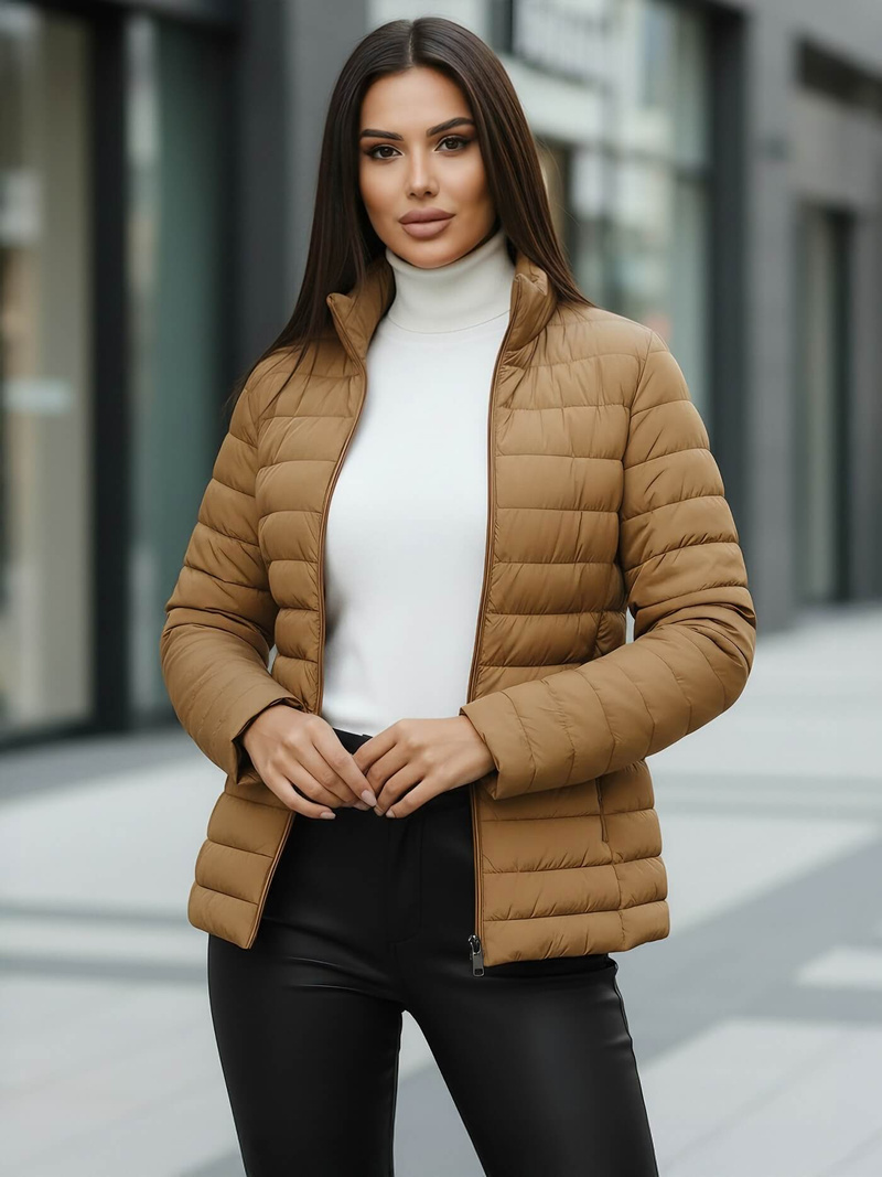 Dámska Bunda Tmavo-Béžové OZONEE JS/16M9109/84Z