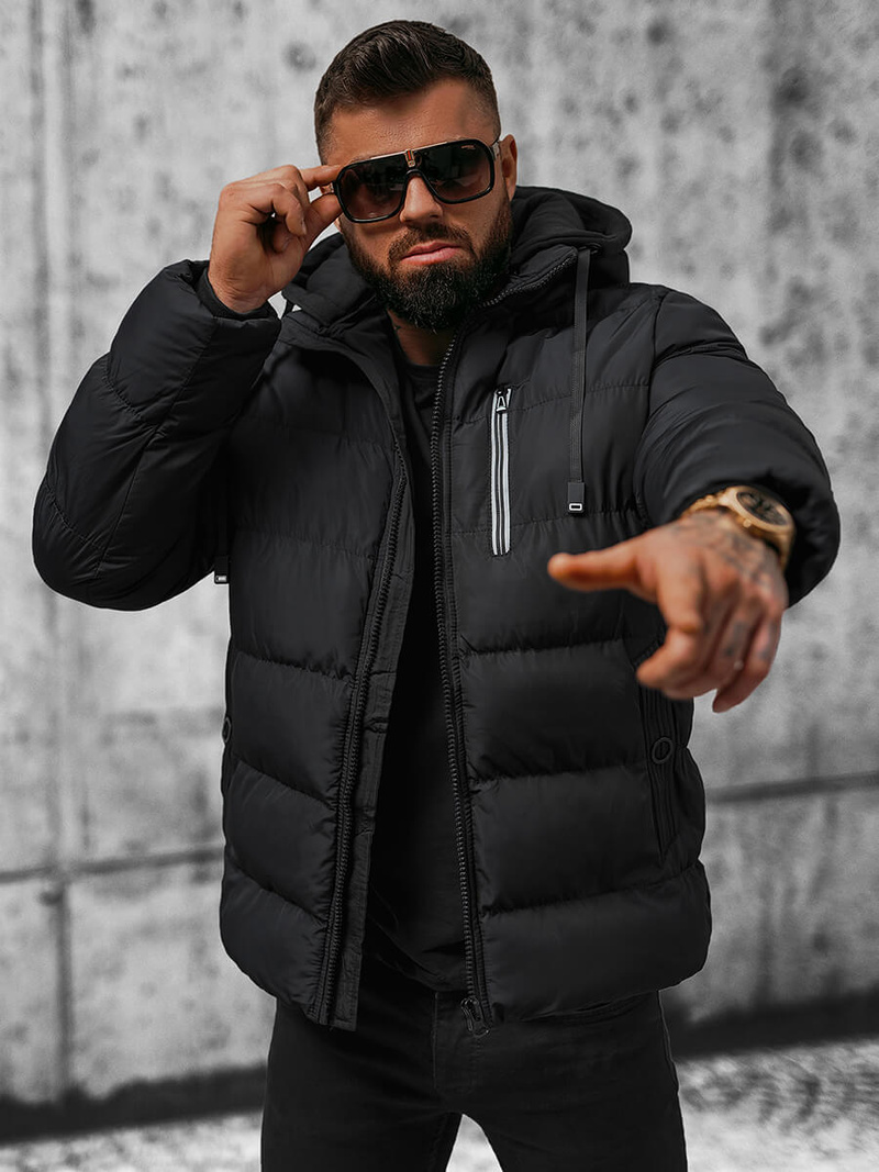 Pánska Bunda Čierna OZONEE JS/27M8112/392