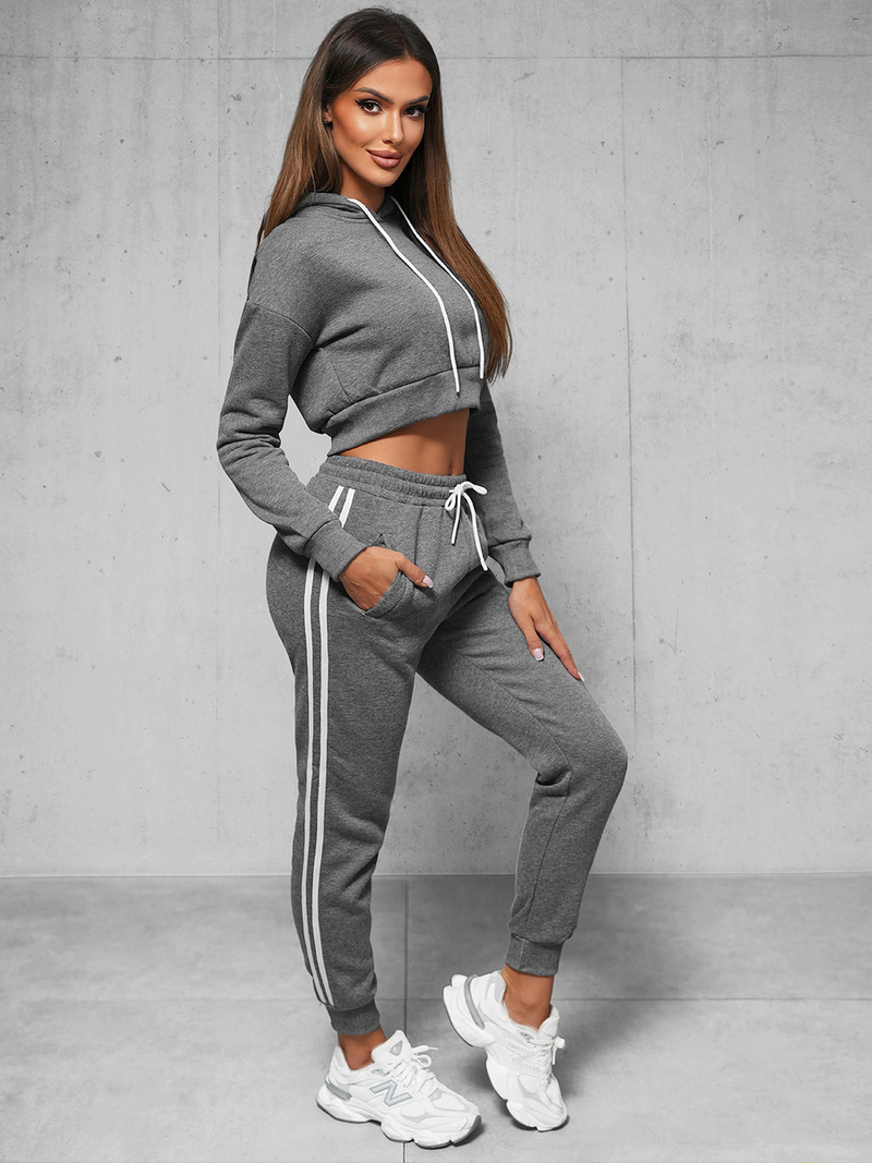 Dámska dvojdielna tepláková súprava grafitová OZONEE JS/8C67/5