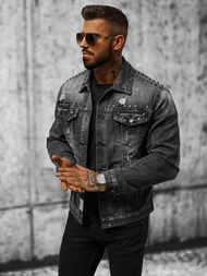 Pánska Riflová Bunda Čierna OZONEE NB/MJ504NZ