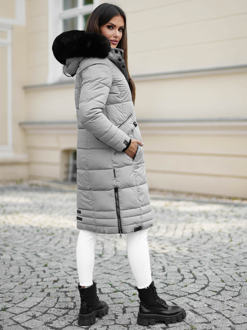 Dámska bunda sivé OZONEE O/W377Z