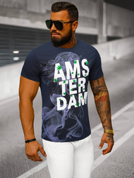 Pánske Tričko Námornícky Modré OZONEE O/T128/25