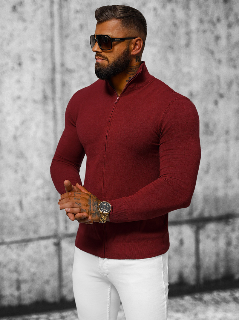 Pánsky Sveter Bordový OZONEE NB/MM6004/7Z