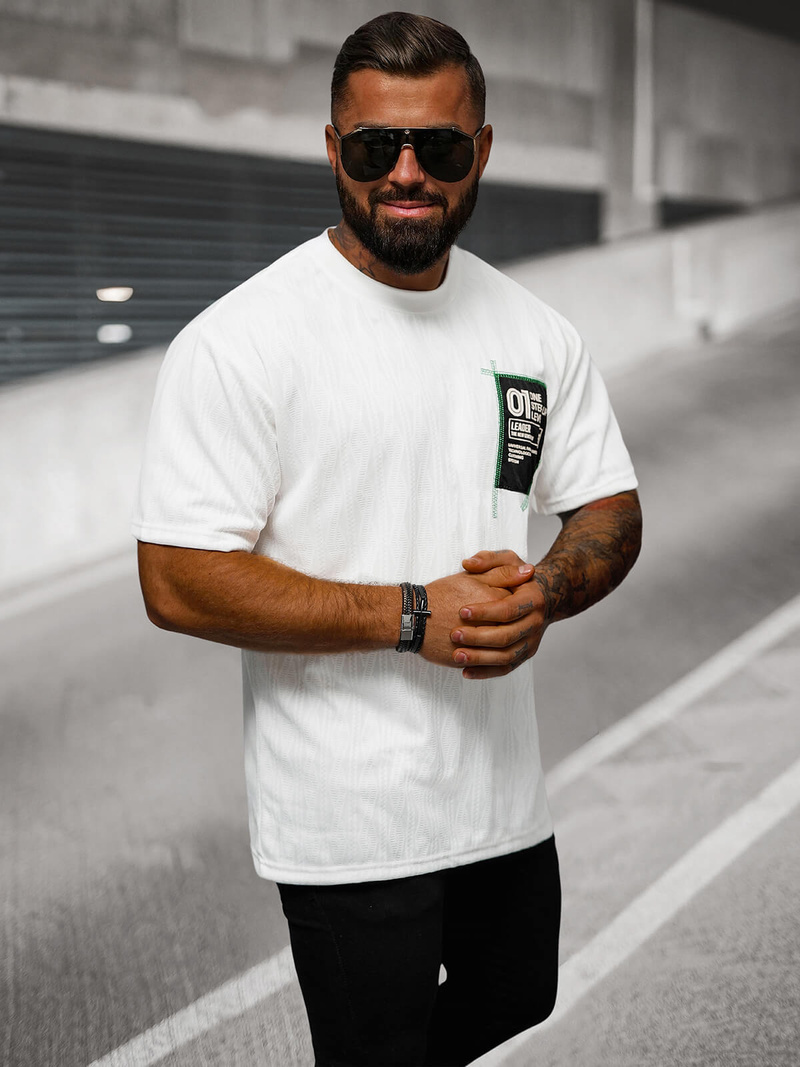 Pánske Tričko Biele OZONEE O/3C333