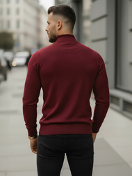 Pánsky Sveter Tmavo Bordový OZONEE V/V24503