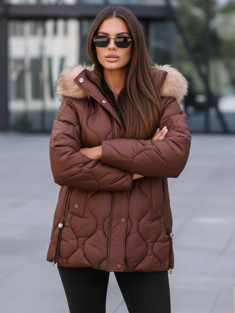 Dámska bunda Čokoláda OZONEE JS/5M3226/158Z