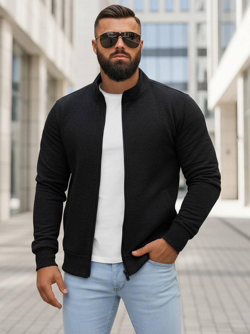 Pánska Mikina Čierna OZONEE JS/2002Z