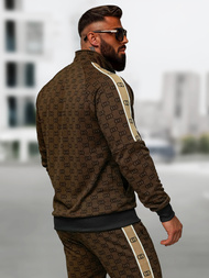 Pánska tepláková súprava tmavo-béžová OZONEE O/FF5110AB