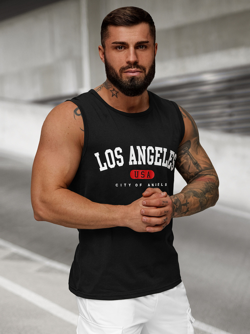 Pánske Tielko Čierne OZONEE JS/8B1715/3Z