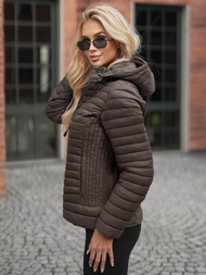 Dámska bunda hnedo-sivá OZONEE JS/11Z8228Z