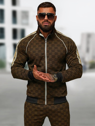 Pánska tepláková súprava tmavo-béžová OZONEE O/FF5110AB