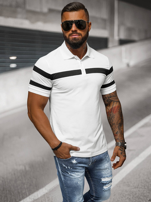 Pánska Polokošeľa Bielé OZONEE NB/MT3108