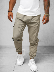Pánske Chino Jogger Nohavice Béžové OZONEE O/G3014Z