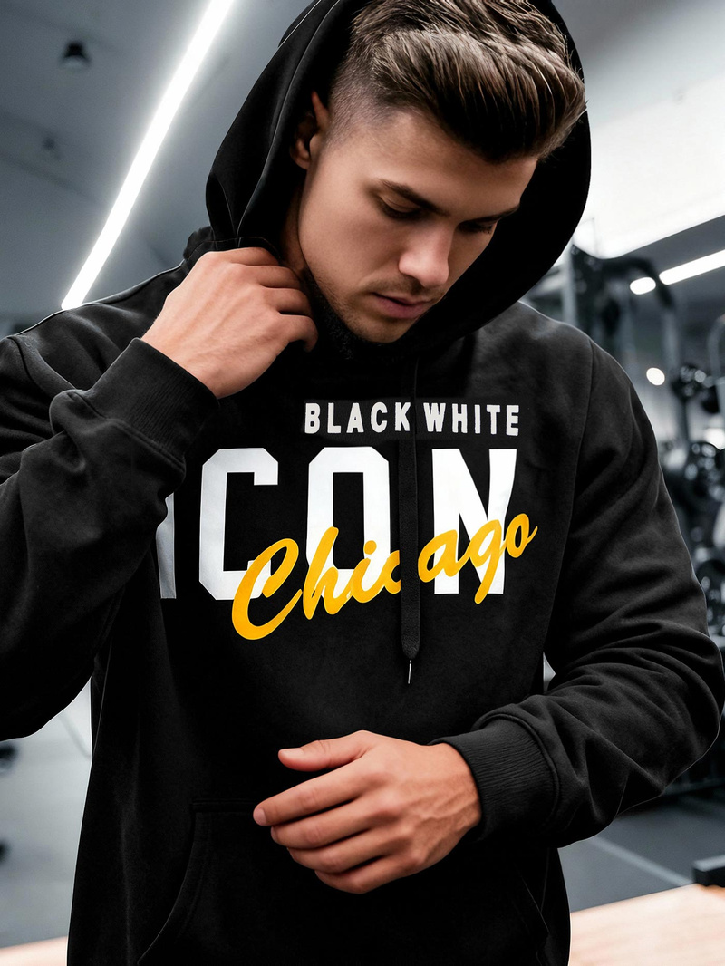 Pánska Mikina Čierna OZONEE JS/8B1736/3