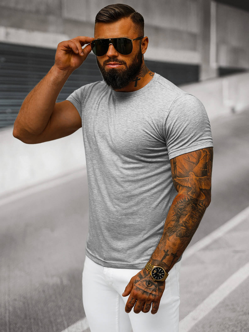 Pánske Tričko Sivé OZONEE JS/712005Z