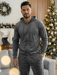 Pánska Velúrová Tepláková Súprava Grafitová OZONEE JS/8C1169/6Z