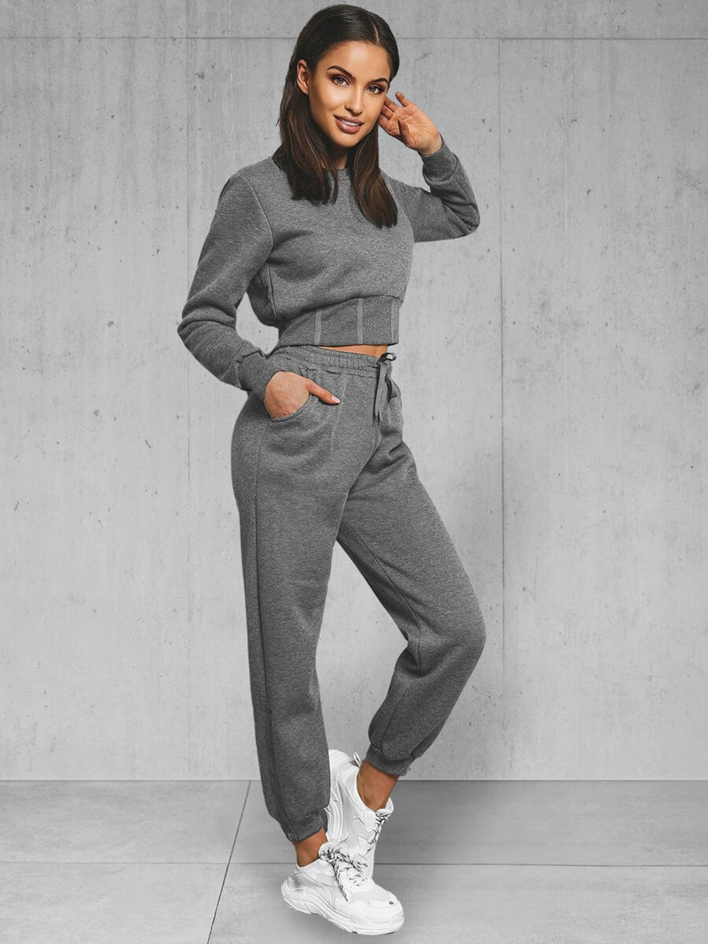 Dámska dvojdielna tepláková súprava grafitová OZONEE JS/8C78/5