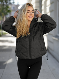 Dámska bunda čierno-béžová OZONEE JS/16M9315/392B