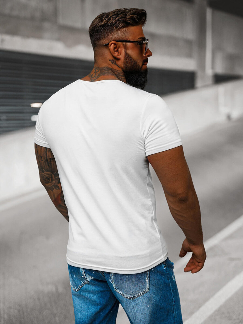 Pánske Tričko Biele OZONEE JS/712007Z