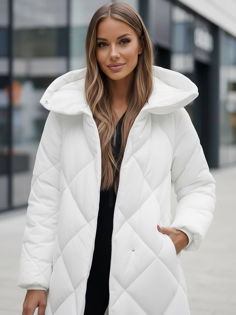 Dámska bunda biela OZONEE JS/5M3173/281Z