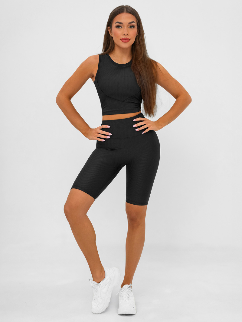 Krátke dámske legíny čierne OZONEE JS/17K597/3