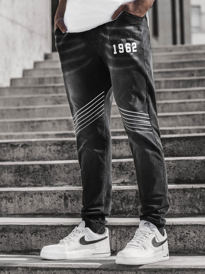 Pánske jogger rifle Čierne OZONEE JS/KK1103