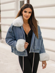 Dámska Riflová Bunda Modrá OZONEE JS/11Z8219