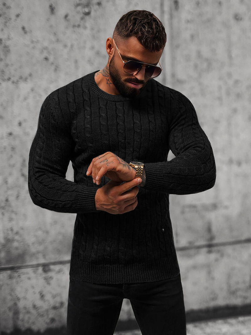 Pánsky Sveter Čierny OZONEE NB/MM6021/4Z