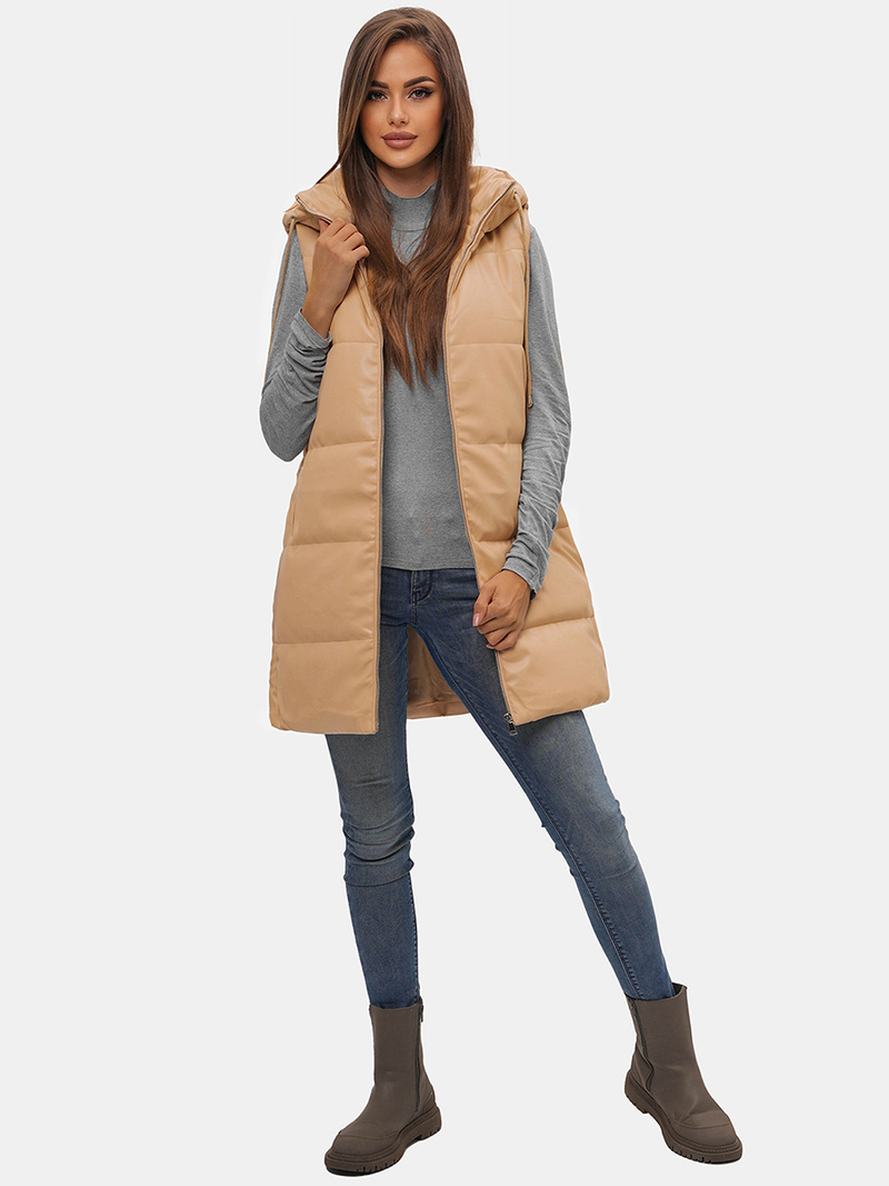 Dámska vesta béžová OZONEE O/AY756