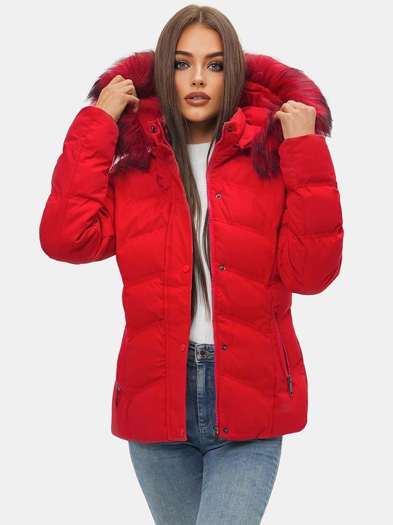 Dámska Zimná Bunda Červená OZONEE JS/M9057/270