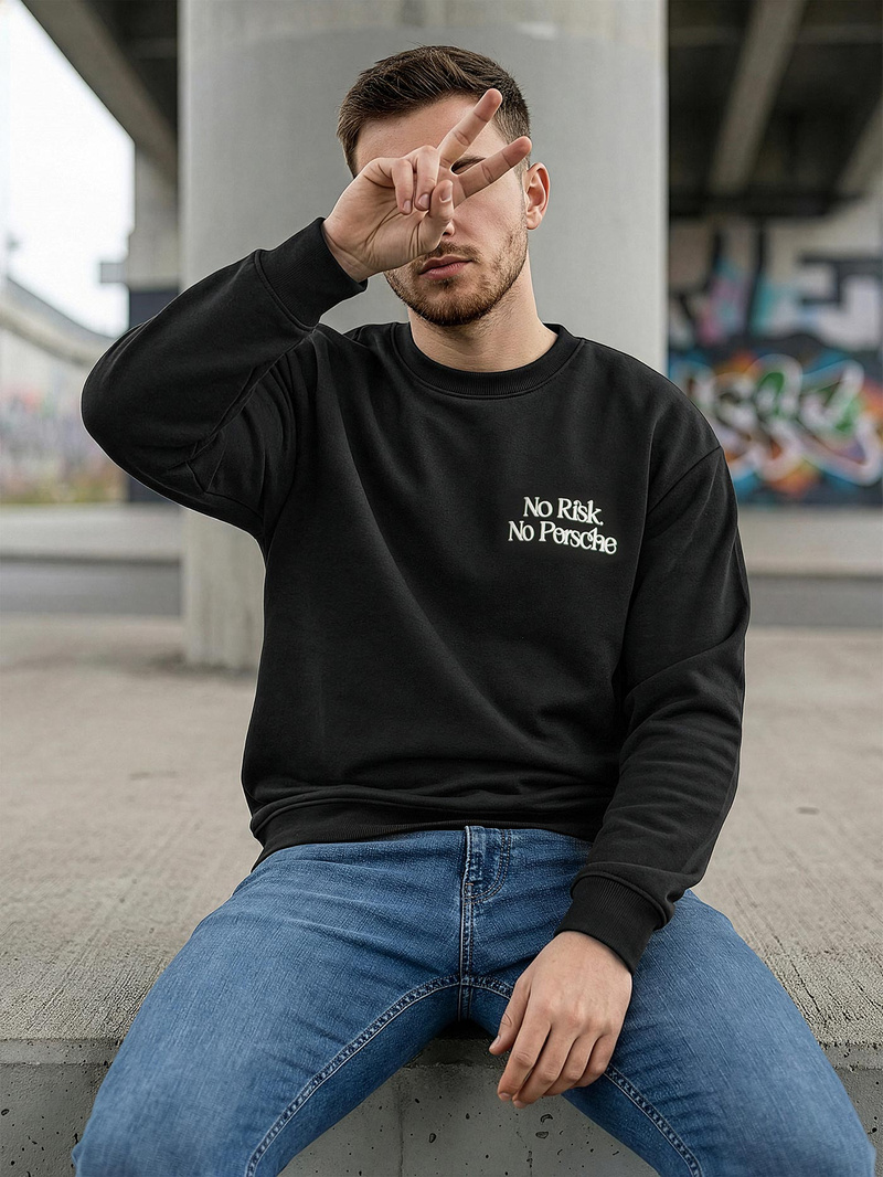 Pánska Mikina Čierna OZONEE JS/65B3918/3Z