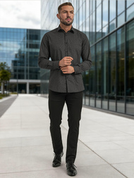 Pánska Košeľa Crna OZONEE V/V184