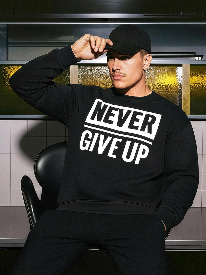 Pánska Mikina Čierna OZONEE JS/8B1769/3