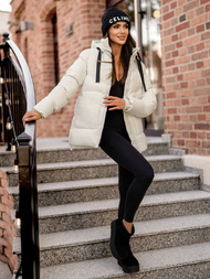 Dámska bunda ecru OZONEE JS/5M3251/281Z