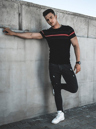 Pánsky sveter Čierny OZONEE L/2296