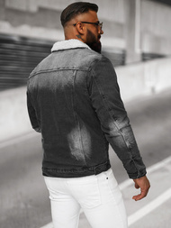 Pánska Riflová Bunda Šerpa Čierna OZONEE NB/MJ513N