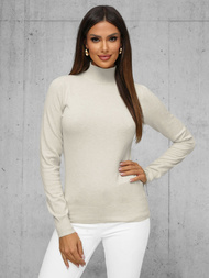 Dámsky Sveter Svetlo Béžové OZONEE JS/8003/4