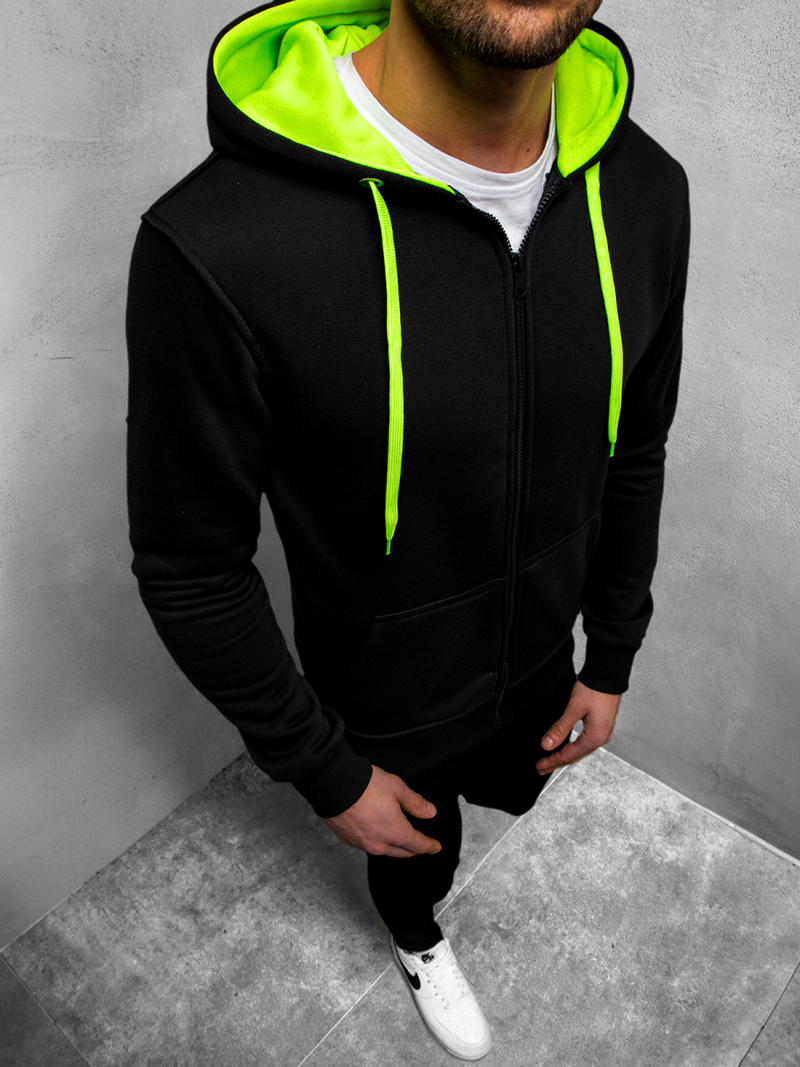 Pánska Mikina Čierno-akvamarín OZONEE JS/2013Z