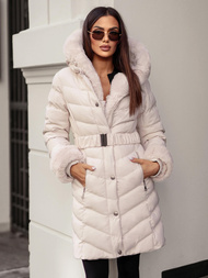 Dámska bunda ecru OZONEE JS/5M3156/254Z