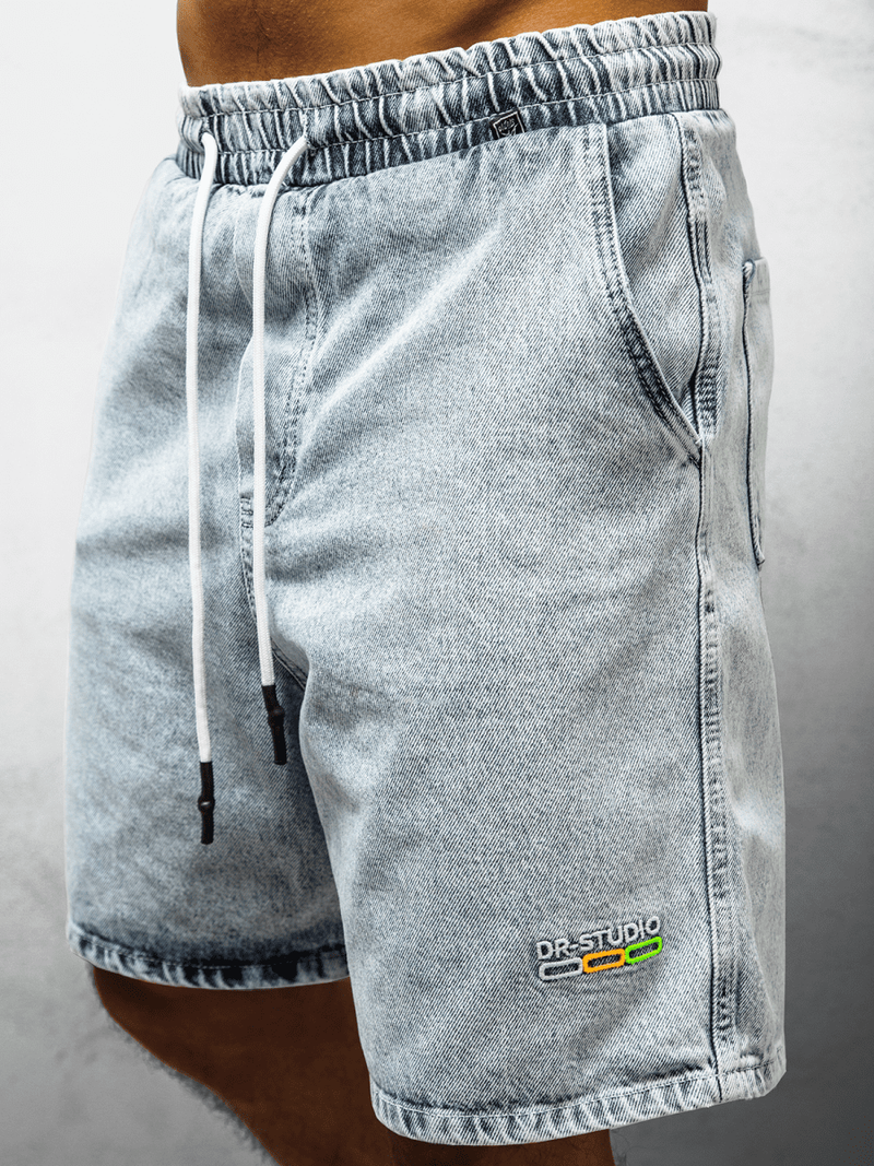 Pánske riflové kraťasy Svetlo modré OZONEE DR/17103