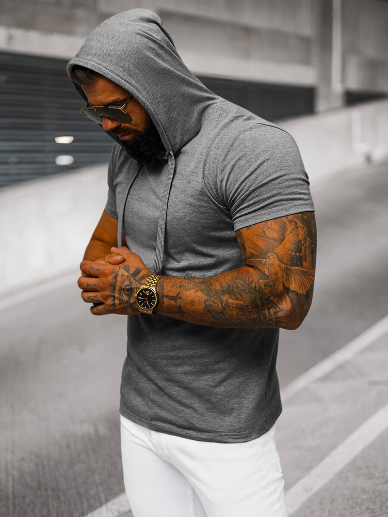 Pánske Tričko Grafitové OZONEE JS/8T89/5