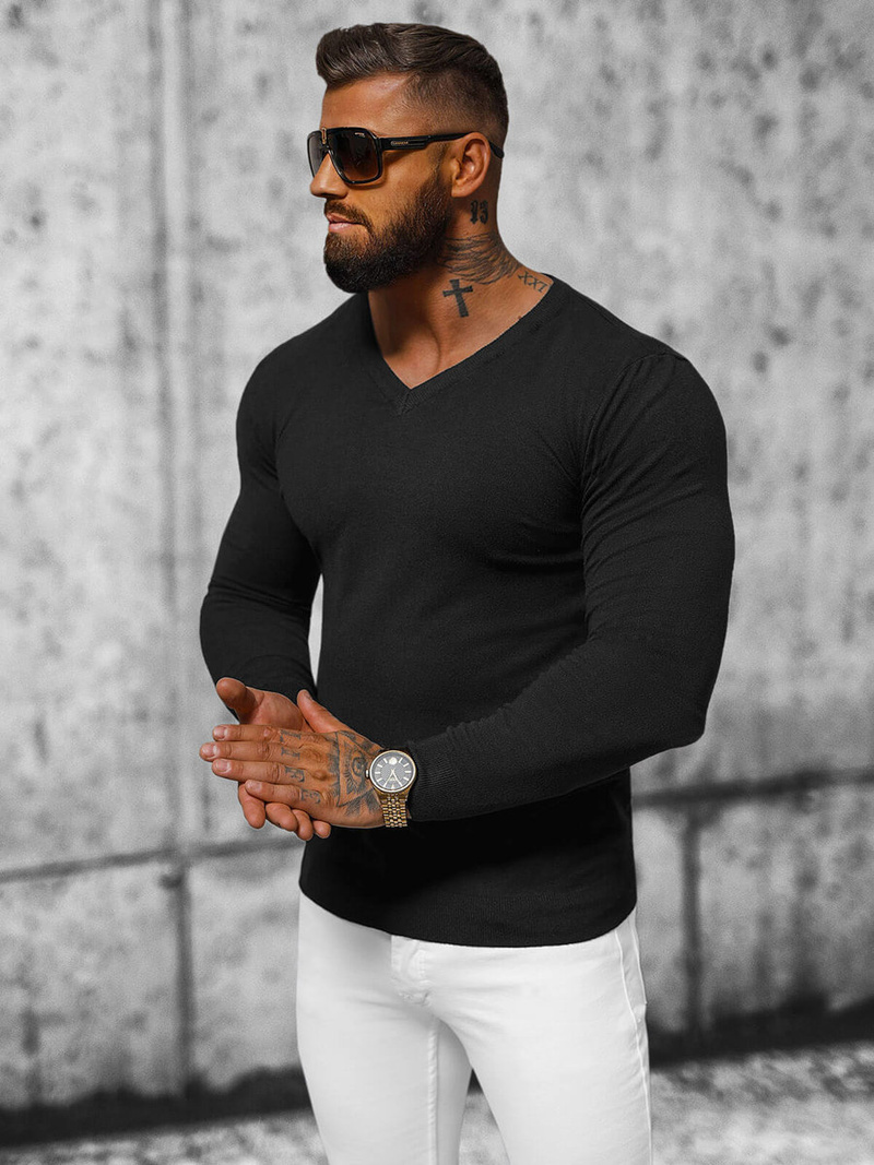 Pánsky Sveter Čierny OZONEE NB/MMB601/4Z