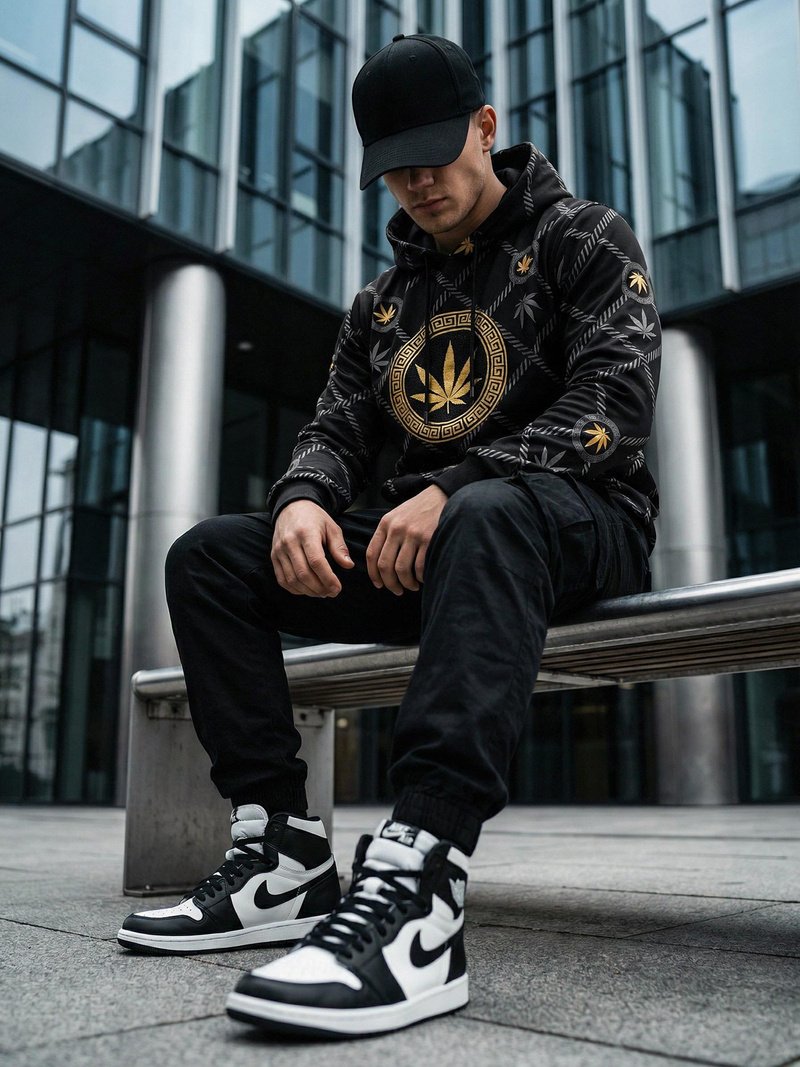 Pánska Mikina Čierna OZONEE O/B267Z