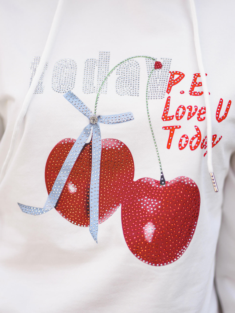 Dámska mikina s kapucňou biela OZONEE JS/8B856/1