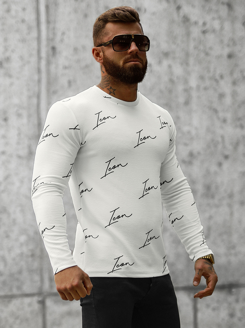 Pánska Mikina Biela OZONEE O/D7401